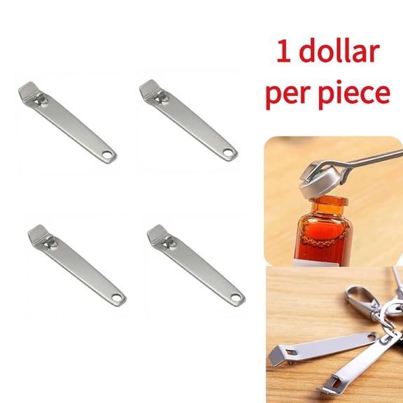 4 pcs Stainless Steel Mini Vial Bottle Openers for Seniors, Oral Liquid Medicine Cap Lifters, Creative Jar and Beverage Bottle Opener Set for Home and Pharmacy Use