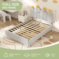 thumbnail image 3 of MOPHOTO Boucle bed frame Child Bed for Kids,Wood Upholstered Bed Frame with Adjustable Headboard,Standard Crib Size Toddler Bed,Certified Toddler Fabric Beds,Modern Platform Bed (Gray), 3 of 9