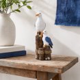 thumbnail image 3 of KGJQ Coastal Resin Figurines, Pelican Seagull Seahorse Animal Statues on Wood Base, Cute Home Decor for Living Room Bookshelf Entryway Desktop, Unique Beach Theme Gift, 3 of 8