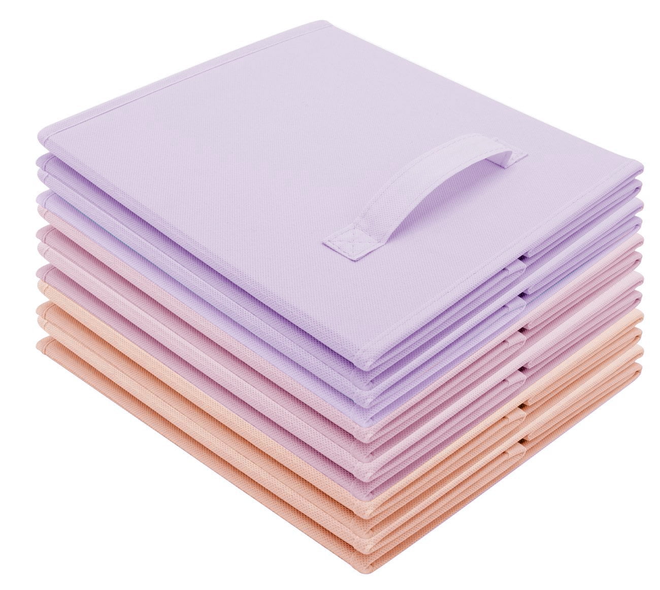 Sorbus 11" Storage Cube Bins (6-Pack) for Kid's Nursery, Playroom, Home Organization - Pink, Orange, Purple