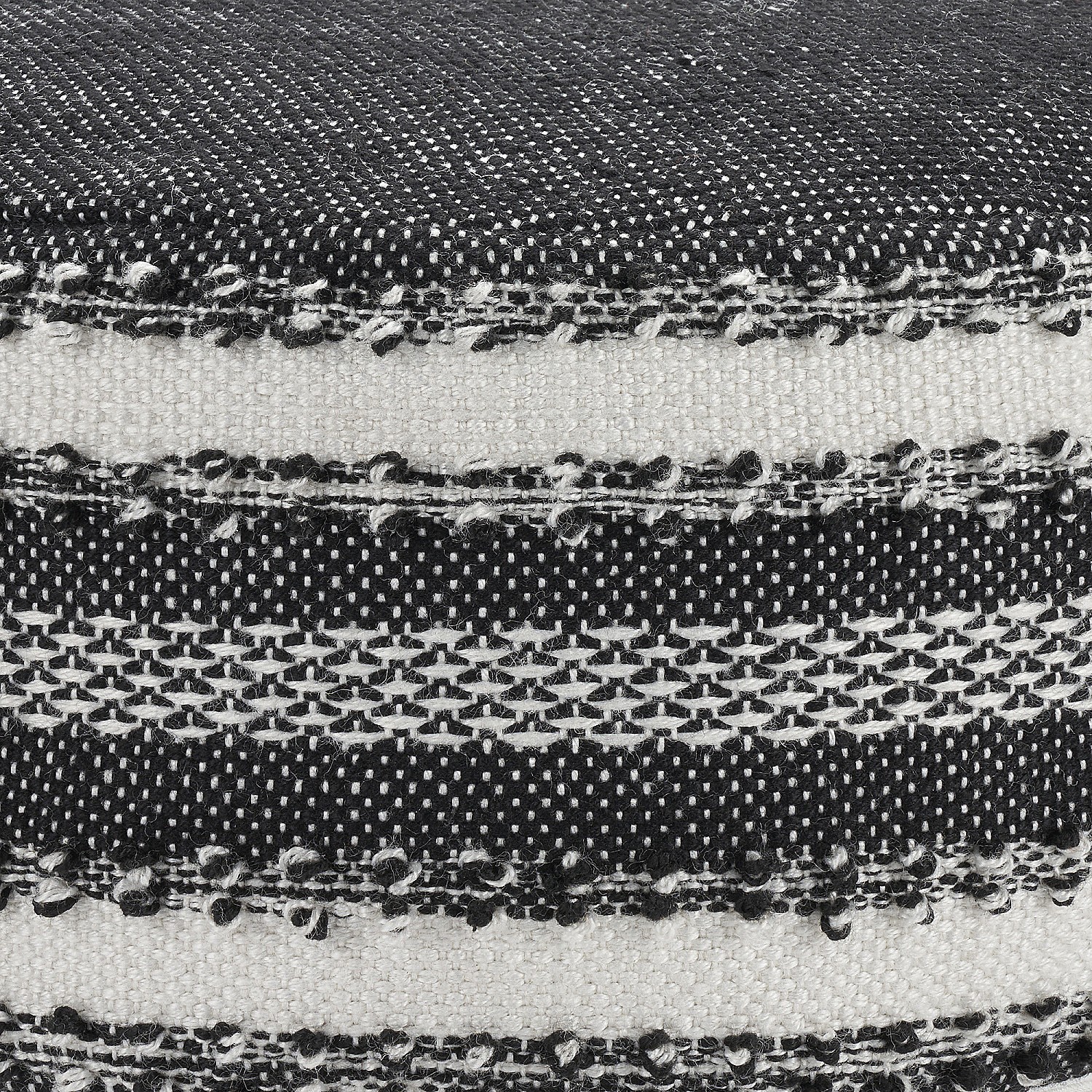 Mina Victory Outdoor Woven Stripes & Dots Black Pouf 20" x 20" x 12" - image 3 of 4