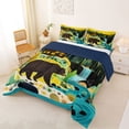 thumbnail image 2 of Manfei Brown Bear Queen Comforter Set,Sunset Mountain Comforter Sets Queen,Navy Blue Reversible,3 Pieces,1 Comforter and 2 Pillowcases, 2 of 7