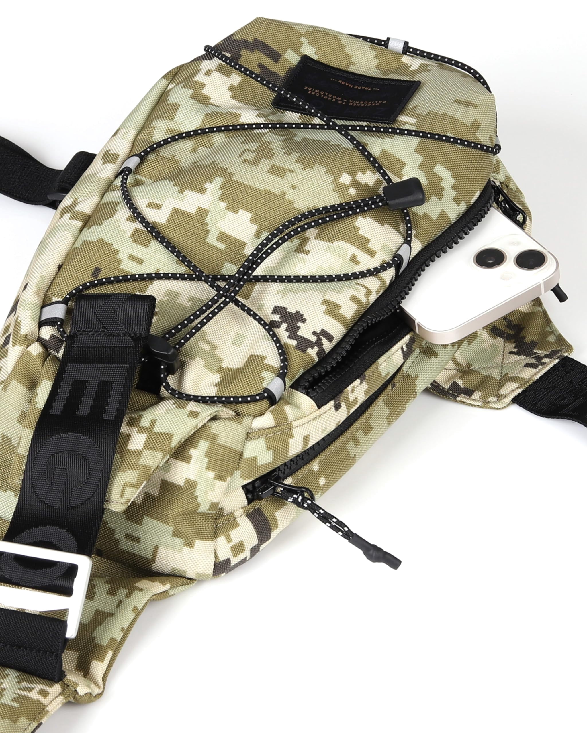 ZIMEGO Tactical Fanny Pack and Crossbody Bag - Utility Sling Bag for Travel and Outdoor, Camo