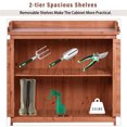 thumbnail image 7 of YIYADO Outdoor 39" Potting Bench Table, Rustic Garden Wood Workstation Storage Cabinet Garden Shed with 2-Tier Shelves and Side Hook,Orange, 7 of 7