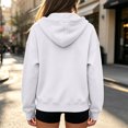 thumbnail image 3 of Women's Zip Up Hoodie Sweatshirt, Long Sleeve Casual Hooded Jacket with Full Zipper and Kangaroo Pocket for Everyday Wear, 3 of 4