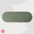 thumbnail image 3 of Costaelm Celine 54" Wide Mid-Century Modern Upholstered Sherpa Oval Storage Ottoman Bench, Ice Green, 3 of 4