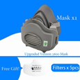 thumbnail image 1 of Dust Mask Reusable Dust Proof Respirator Rubber Work Safety Mask Cotton Filters For Builder Carpenter Daily Haze Protection, 1 of 7