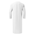 thumbnail image 4 of xiaxaixu Men Robe, Long Sleeve Kaftan Button Closure Solid Color Slit Lightweight Thobe Arabic Clothes, 4 of 6