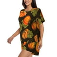 thumbnail image 2 of Picia Orange Pumpkin Pajamas Sets for Women Soft Short-Sleeved Pjs with Lounge Shorts Two Piece Sleepwear-Medium, 2 of 9