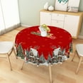 thumbnail image 6 of Nanqianyi White Snowman Christmas Round Tablecloth 70 Inch, Santa Claus Pattern for Winter Holiday Party Kitchen Dinner Decor, 6 of 9