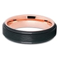 thumbnail image 3 of Silly Kings Black Tungsten Wedding Band 18k Rose Gold Tungsten Wedding Ring Men & Women Tungsten Carbide Anniversary Ring Comfort Fit, 3 of 3