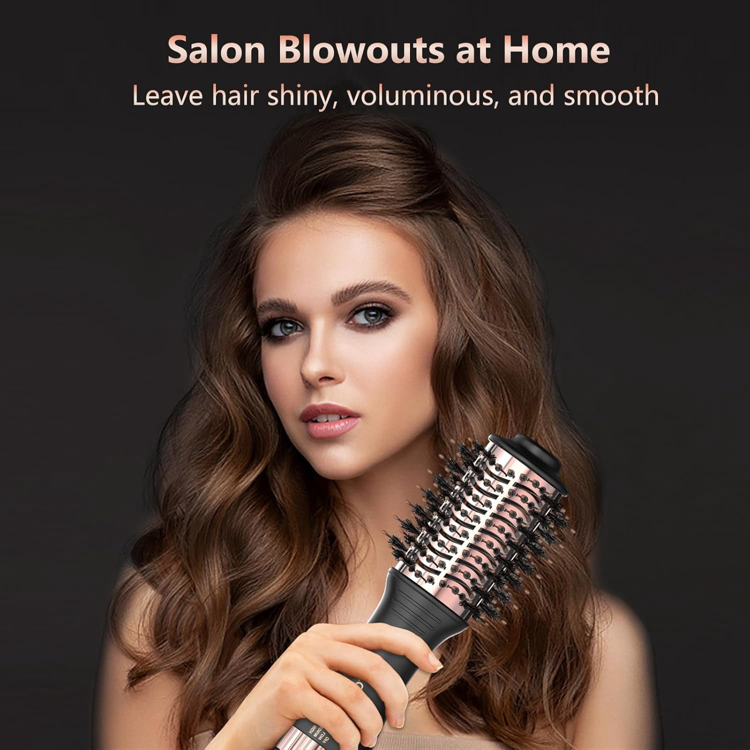 Lura Automatic Dual Voltage Hair Dryer Brush & Volumizer with European Plug,Travel Hair Blow Dryer Brush with Travel Bag Black