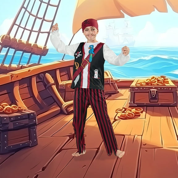 Northlight Red and Black Pirate Halloween Party Costume - Ages 4-6 Years