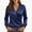 Navy women long sleeve wrap blouse a1, variant on Kadlawus Women Long Sleeve Wrap Blouse Elegant Casual Basic Solid Slim Fit Tops Soft Flowy Fabric for Office Commute Business Trip Wear, Dark Gray 2XL