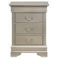 thumbnail image 3 of Glory Furniture Louis Phillipe 3 Drawer Nightstand in Silver Champagne, 3 of 5