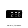 thumbnail image 4 of Inteprter Reloj despertador Digital LED, medidor de temperatura, de escritorio, brillo ajustable, alarma de 12/24H, termómetro de reloj con espejo Decoración del hogar Concha negra/blanco Inteprter HA082729-03, 4 of 6