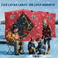 thumbnail image 5 of Garvee Pop up Ice Fishing Shelter and Insulated Ice Fishing Tent with 49ft LED Light Strip, Windproof Portable Hub Design, Fits 7 People, 69 Sq Ft Fishable Area, Red, 5 of 8