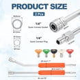 thumbnail image 2 of Uxcell Pressure Washer Extension Wand, 16" Stainless Steel Power Washer Lance 30°Gutter Cleaner Curved Rod with Orange Anti-Slip Protective Grip, 5 Nozzle Tips, 2 of 7