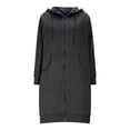 thumbnail image 3 of Women's Long Hoodie Autumn Fashion Zipper Fleece Coat Comfortable Oversized Waist Sweatshirt, 3 of 9