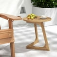 thumbnail image 2 of Costway 2 PCS Teak Wood Side Table Round Sofa End Table with Slatted Tabletop Nightstand, 2 of 10