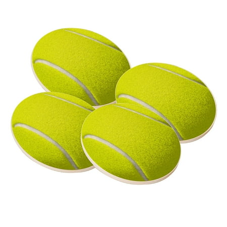 Tennis Coaster - KuzmarK Sandstone Drink Coaster (set of 4) - Tennis Ball
