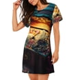 thumbnail image 2 of Fotbe Underwater Treasure Chest Bata de Dormir para Mujer con Estampado, Camisón de Algodón de Manga Corta, Ropa de Dormir Casual, 2 of 6