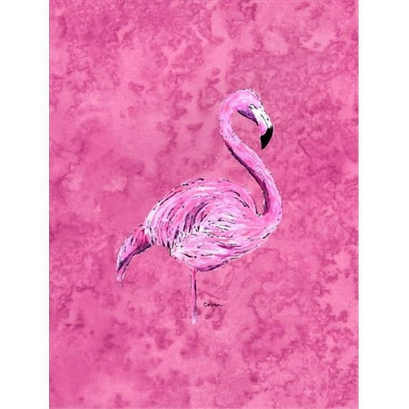 28 x 40 In. Flamingo On Pink Flag Canvas, House Size