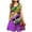Purple Dress for Women _k, variant on Women's Printed Strap Mini Dress Pull On Stylish Festival Casual Wear Pattern Lightweight Flowy Style Green XXL
