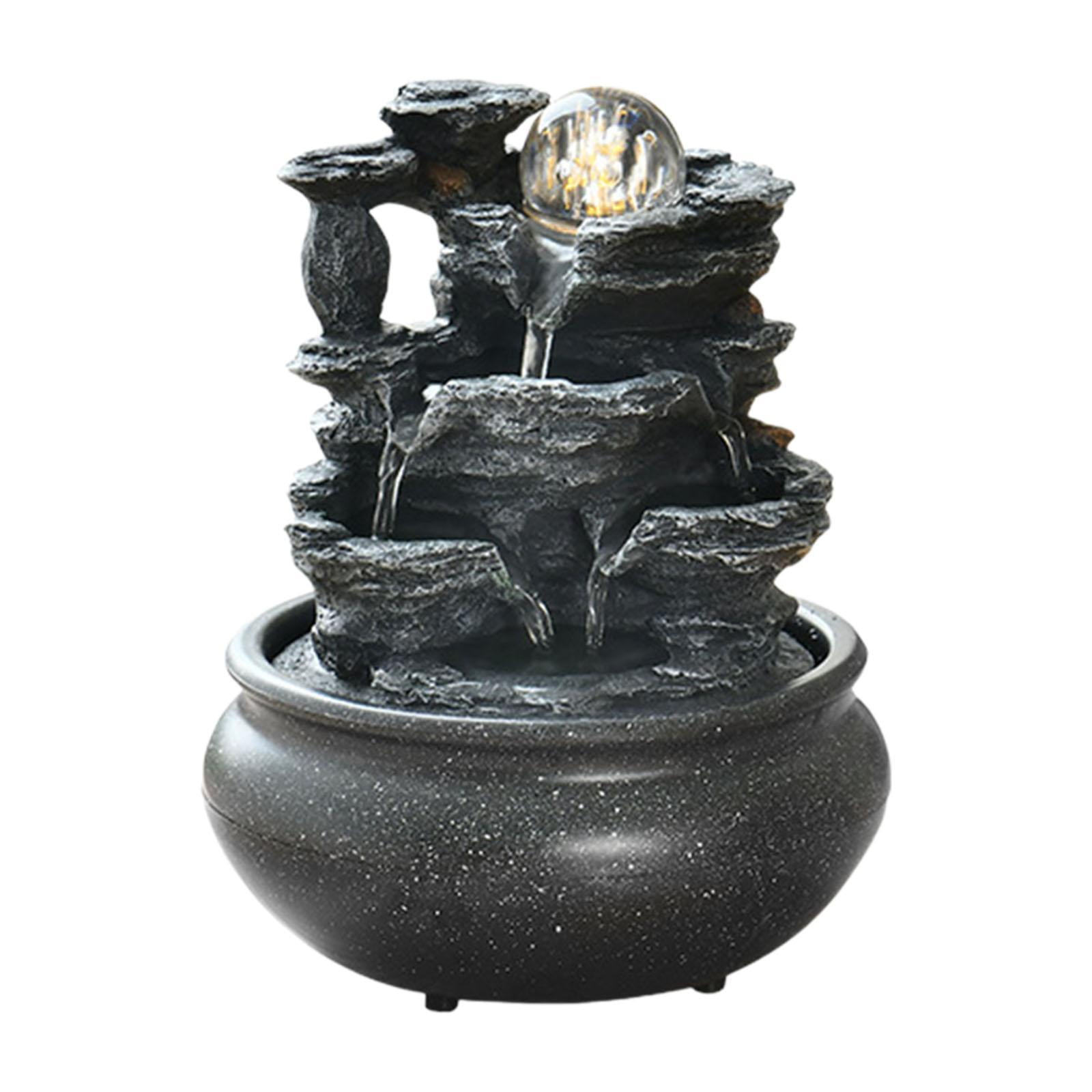 AMLESO Indoor Waterfall Illuminated Home Deck Housewarming Office Tabletop F