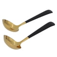 thumbnail image 2 of Cooking Spoon, Durable Mirror Polish Practical Soup Spoon, For Home Restaurant Black Gold, 2 of 8