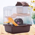 thumbnail image 4 of Ounona Double Layer Hamster Cage Pet House, Acrylic, Portable, Brown, 4 of 5