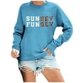 thumbnail image 2 of Sundey Fundey Football Sweatshirts for Women 2025 Long Sleeve Crewneck Football Season Sweatshirt Pullover Tops, 2 of 6