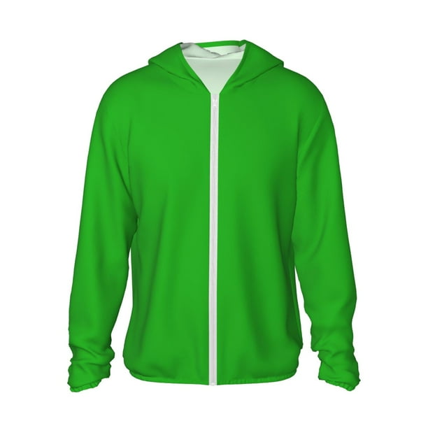 Fotbe Green Chaqueta con Protección Solar UPF 50+ para Hombre y Mujer, Camisa con Capucha y Bolsillos-Large