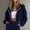 Navy women fall winter hoodie a1, variant on Women's Fall Winter Hooded Zip Up Crop Top Casual Basic Solid Trendy Pullover Tops Sweatshirts Hoodie, Purple 2XL