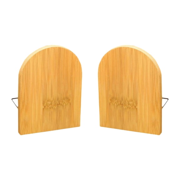 Fzaqwen Bookends Bamboo Book Rack Support Home Decor Nonskid Book Stoppers Book Ends for L