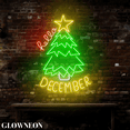 thumbnail image 4 of Glowneon Hello December Neon Sign, Christmas Pine Tree Led Wall Decor, 4 of 5