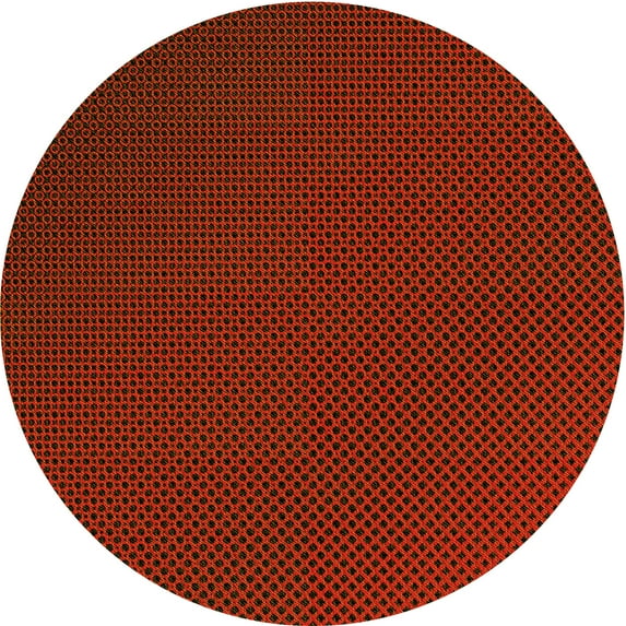 Ahgly Company Indoor Round Patterned Blood Red Brown Area Rugs, 3' Round