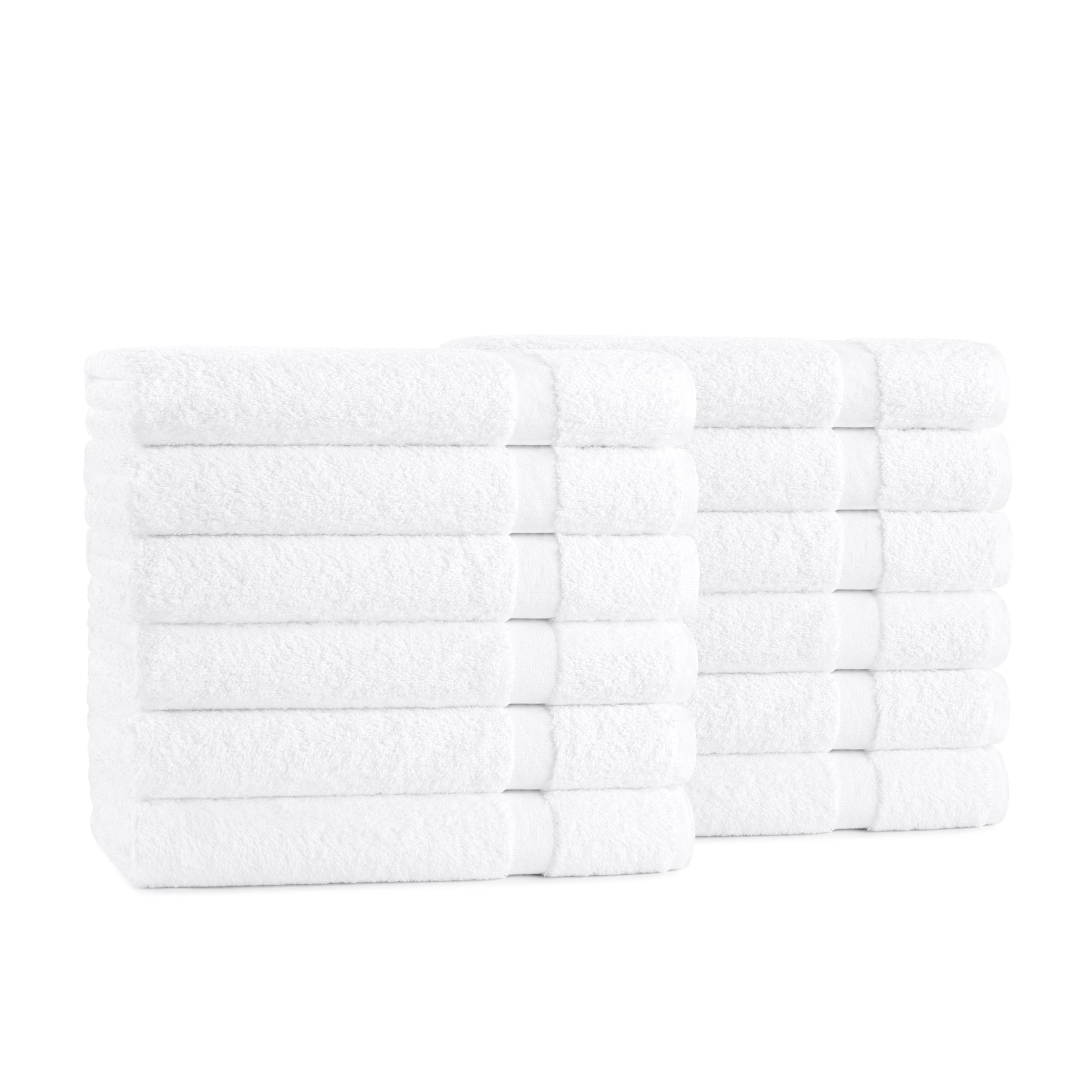 Admiral Hospitality Bath Towels (Case of 60), White, 24x48, Soft Cotton Polyester Blend