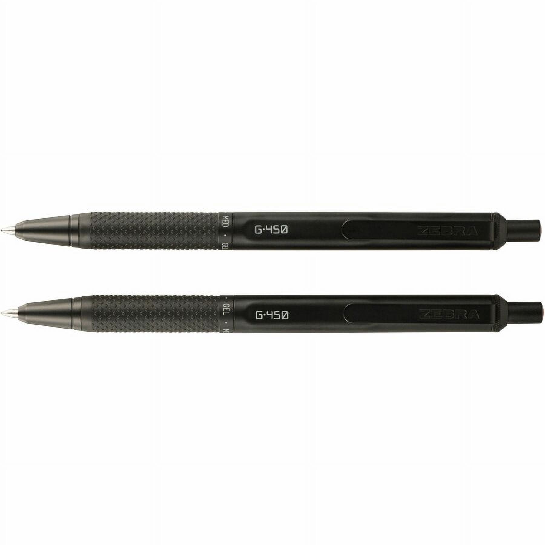Zebra Pen G-450 Gel Retractable 0.7mm Black 2Pk