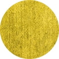thumbnail image 1 of Ahgly Company Indoor Round Abstract Yellow Contemporary Area Rugs, 6' Round, 1 of 4