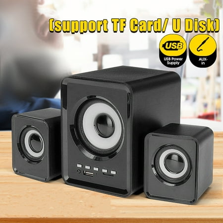 2.1 Channel 3.5mm Input Speakers Subwoofer USB Power Supply Support TF Card / U