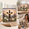 thumbnail image 6 of Cross Punch Needle Art Kit With Wooden Frame, Yarn Flower Embroidery Set for Adults and Beginners, Religious Easter Home Decor, 7.87 x 7.87 Inch, 6 of 7