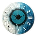 thumbnail image 2 of Designart "White Blue Simplicity Moon" Abstract Collages Oversized Wall Clock, 2 of 5