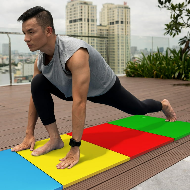 BalanceFrom 8ft x 4ft x 2in 4-Panel All-Purpose Folding Gymnastics