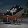 thumbnail image 3 of PURPLE LEAF 9FT Square Double Top Deluxe Solar Powered LED Patio Umbrella Outdoor Cantilever Umbrella, Black, 3 of 17