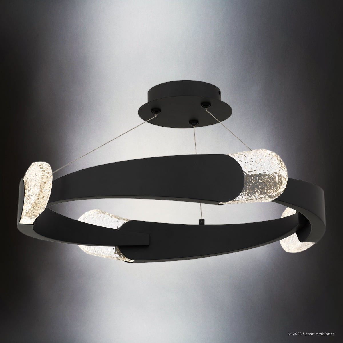 Luxury Contemporary Ceiling Light, Matte Black, UQL6320