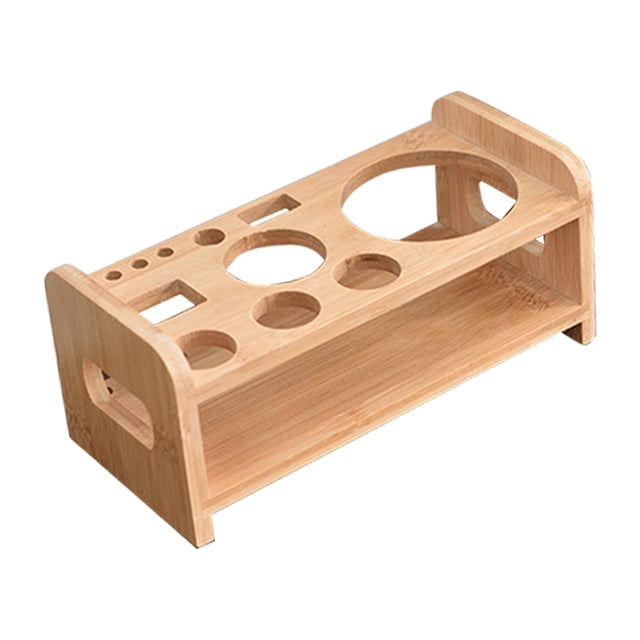 Soporte para herramientas de coctelería, soporte para coctelera, soporte de mesa de madera duradero para principiantes, soporte de exhibición práctico Soledad Estante de madera