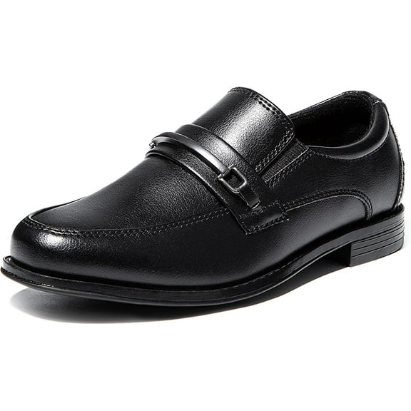 NCCB Boys Oxfords Dress Shoes Classic Slip On Formal Loafers Black 1