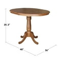 thumbnail image 5 of 36" Solid Wood Round Top Pedestal Table in Oak with 12" Leaf - 35.3" H, 5 of 8