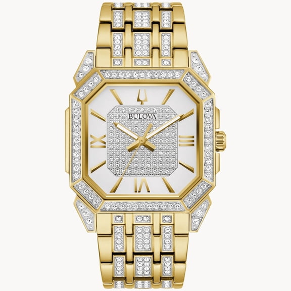 Bulova Men's Octave Gold-Tone Crystal Watch - 98A295